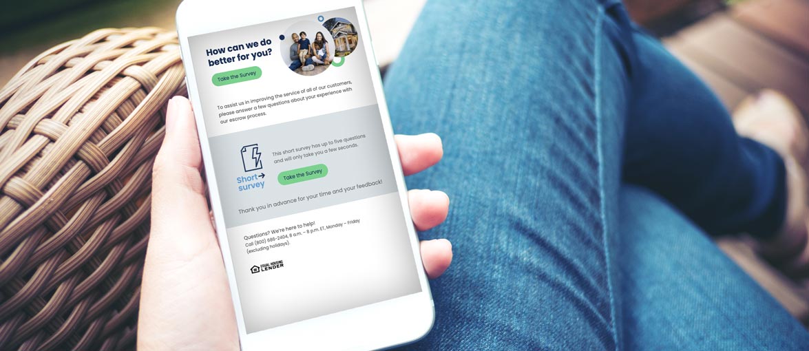 customer taking a satisfaction survey on mobile device